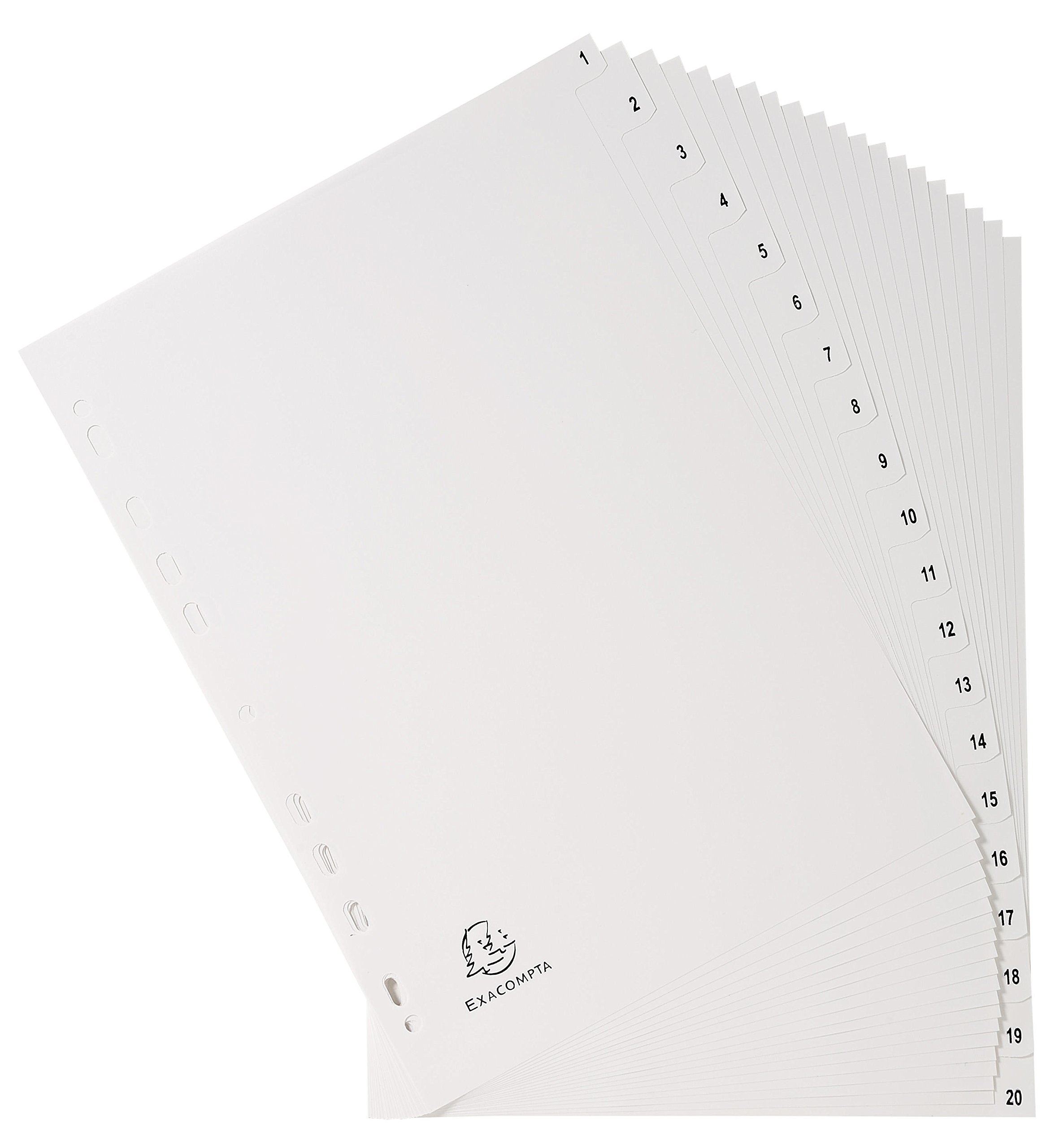 Exacompta A4 20 Part Card Dividers