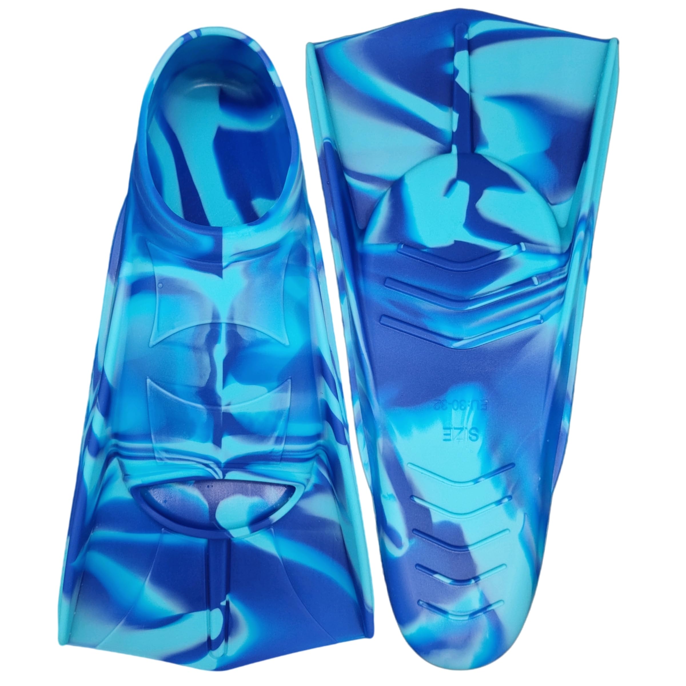 Schwimmtrainingsflossen, Bequeme Silikonflossen zum Schwimmen und Tauchen, Größe geeignet für Kinder, Mädchen, Jungen und Erwachsene