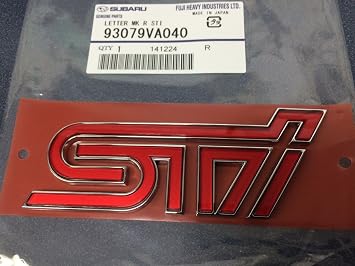 Subaru Rear STi Badge Trunk Emblem for 2015-2018 Impreza WRX STi - 93079VA040 - Genuine OEM