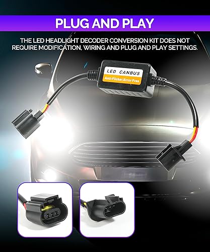 Miniatura 6 de RACOONA Decodificador de faros delanteros LED, H139008 H1H3 H11H8H9 9006HB49012, decodificador de errores de advertencia, condensadores de