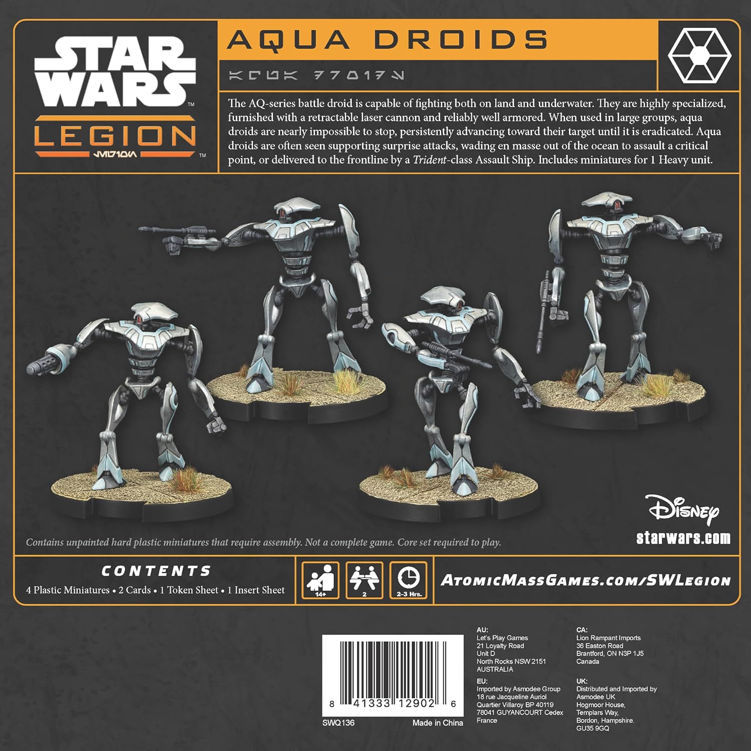 Star Wars: Legion Aqua Droid Unit Expansion - Tabletop Miniatures Game, Strategy Game for Kids and Adults, Ages 14+, 2 Players, 3 Hour Playtime, Made by Atomic Mass Games