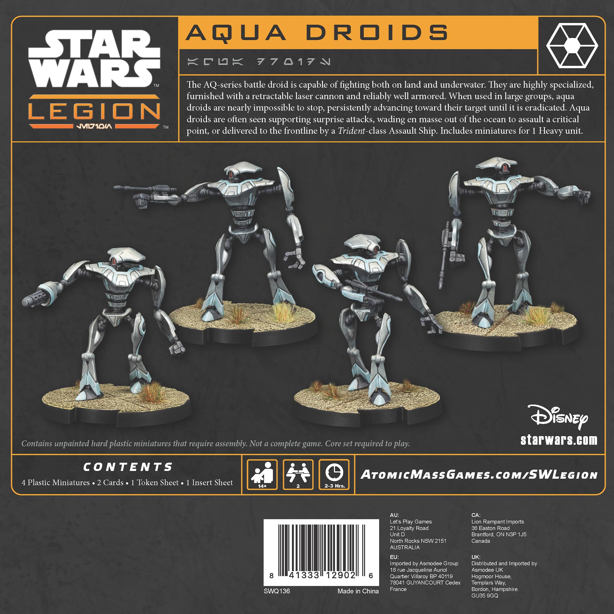 Atomic Mass | Gioco in miniatura di espansione Star Wars Legion Aqua Droid Unit in inglese per età 14+ | Gioco di guerra con lancio di dadi per 2 giocatori | Espansione per Star Wars Legion