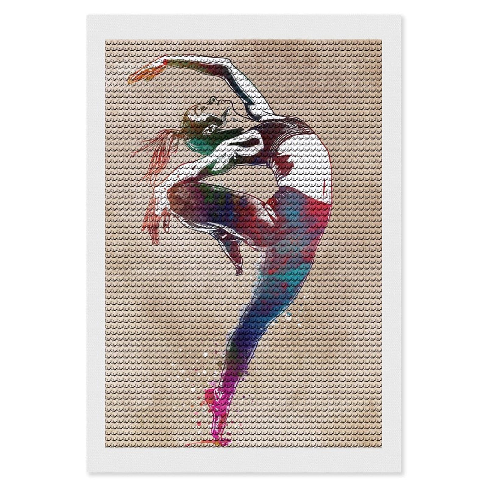 Junmoney Gymnastics Sport Art Diamond Art Kit 8"x12", for Beginners, Vintage Style Decor, Good for Quiet Evenings, Festive Craft Gift