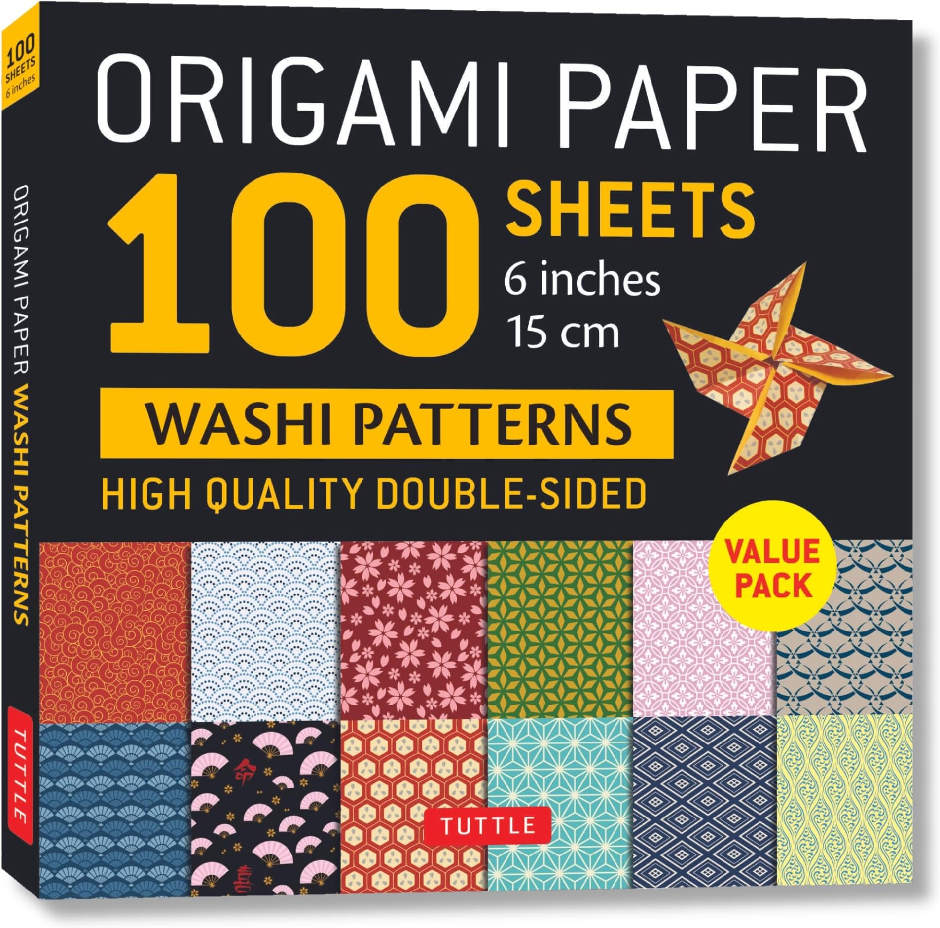Origami Paper 100 Sheets Washi Patterns: Double-sided Origami Sheets Printed With 12 Different Patterns Instructions for Projects Included
