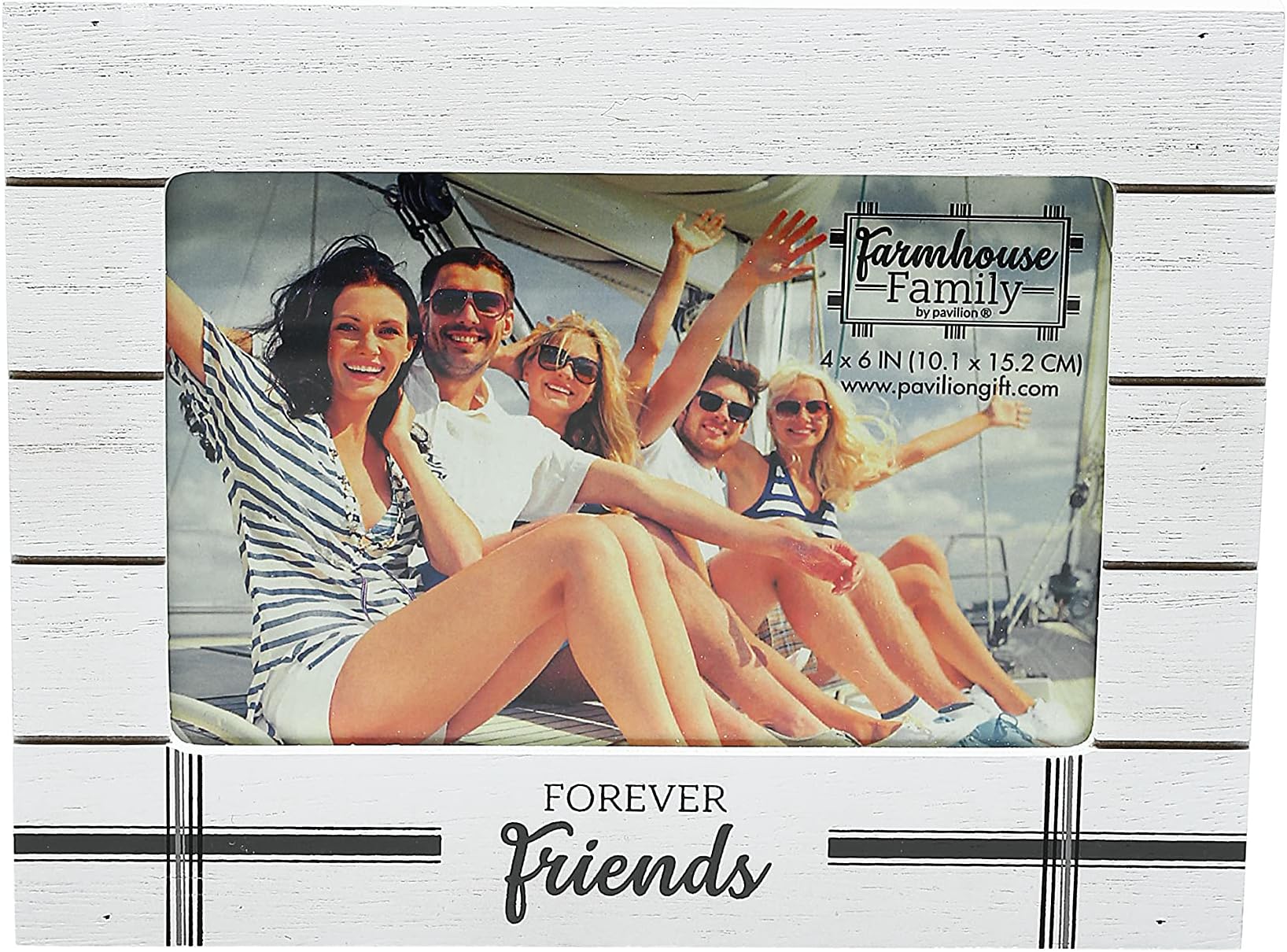 Pavilion - 4" x 6" Photo - Forever Friends - 7.5" x 6" MDF Self-Standing Picture Frame,White