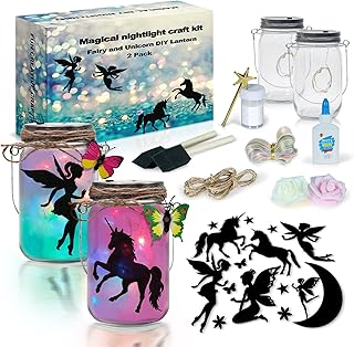 2Pepers DIY Fairy and Unicorn Nightlight Craft Kit (2 Pack), Fairy Lante...