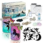 2Pepers DIY Fairy and Unicorn Nightlight Craft Kit (2 Pack), Fairy Lantern Jars Arts and Crafts for Girls, Make Your Own Unicorn Lamp Decor Craft Project, Gifts for Kids