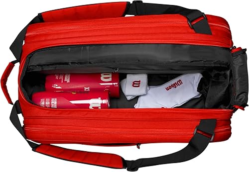 Miniatura 8 de Wilson Tour Padel Bag - Capacidad para hasta 6 paletas, rojonegro