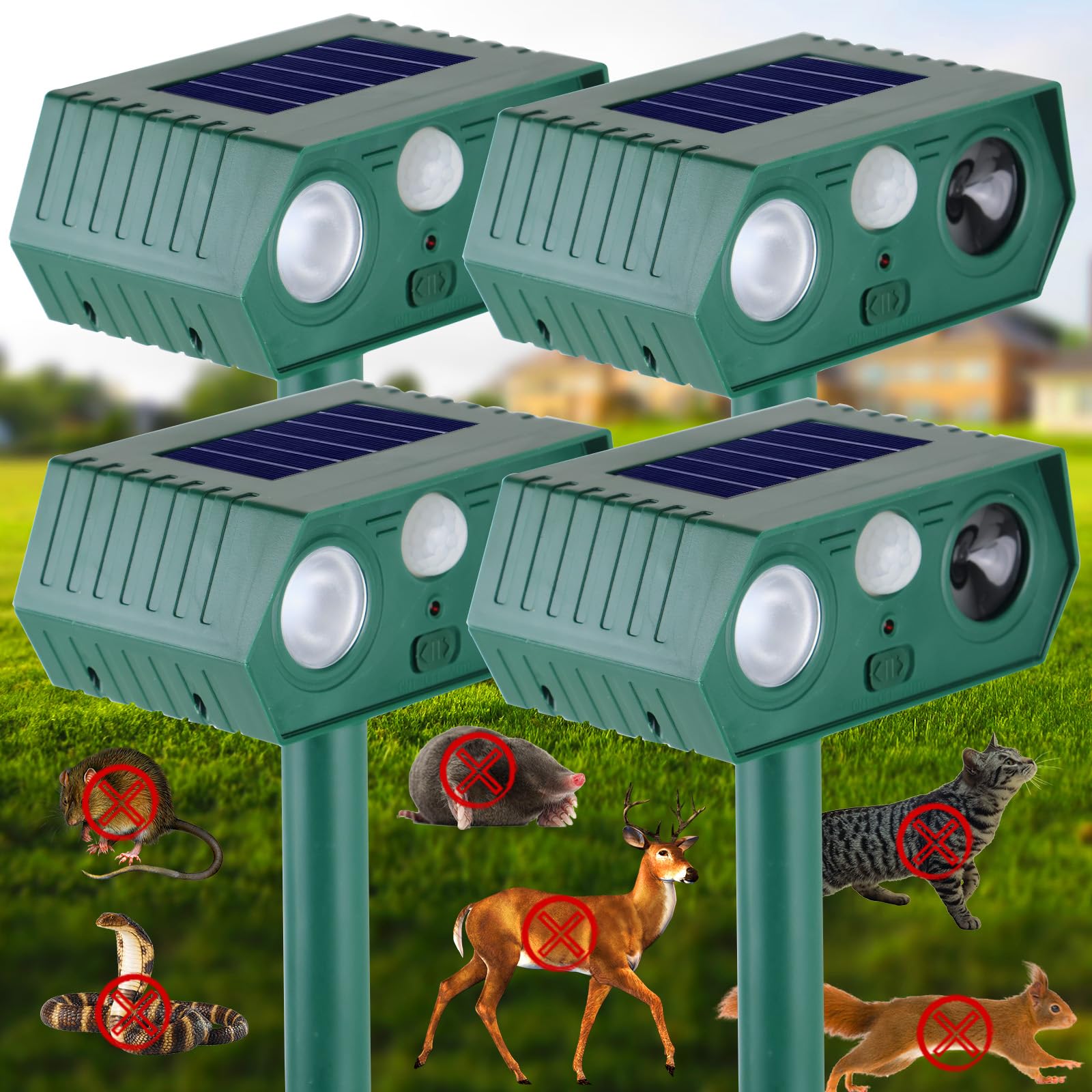 Amazon.co.jp: 猫よけアウトドア、ソーラー動物忌避屋外、鹿、リス