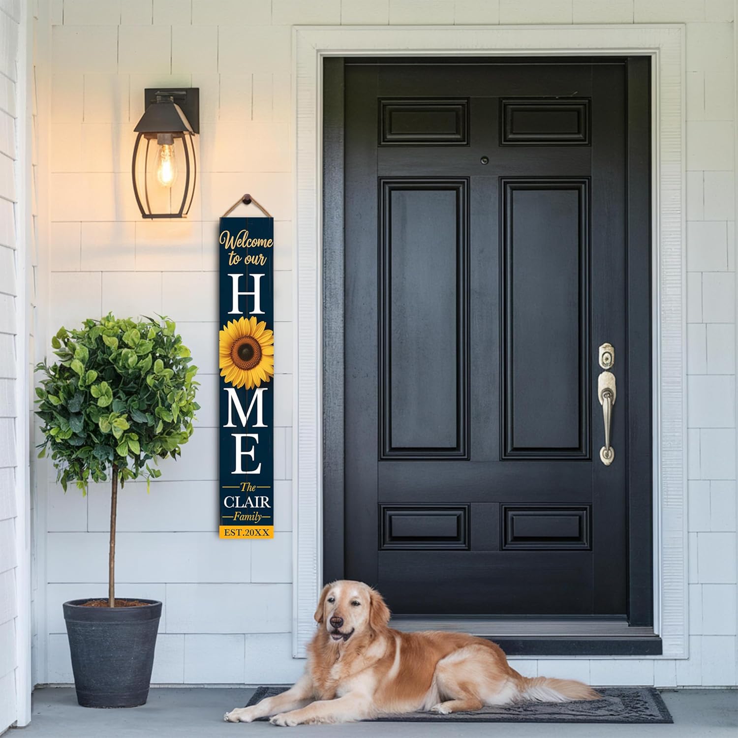 Personalized Summer Welcome Sign for Front Door Custom Summer Porch Sign, Welcome Home Decorations for Outdoors, 48x8" PVC Sign (D9)