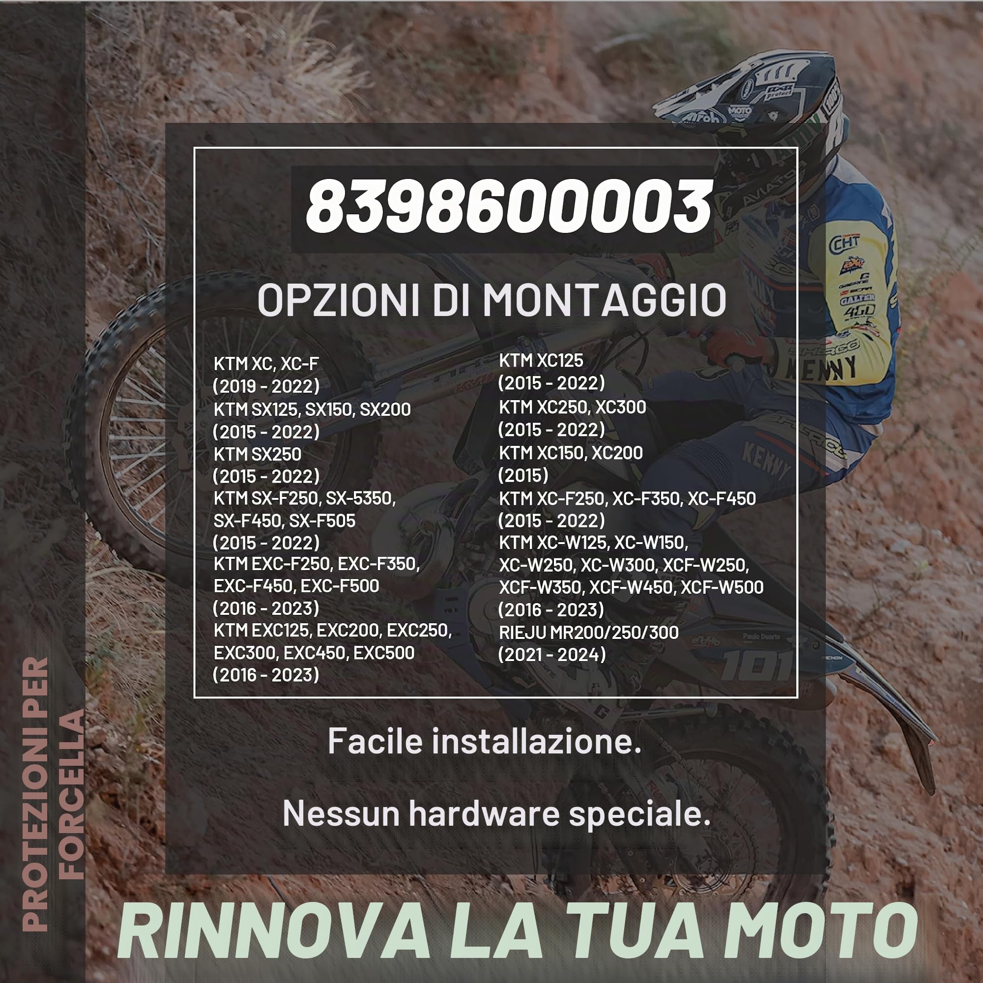 Protezioni di Forcella POLISPORT Nero KTM SX/SX - F - Nuovo