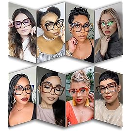 AIEYEZO Oversized Blue Light Glasses for Women, Anti Fatigue Prevent Headache Computer Eyeglasses (Tortoise)