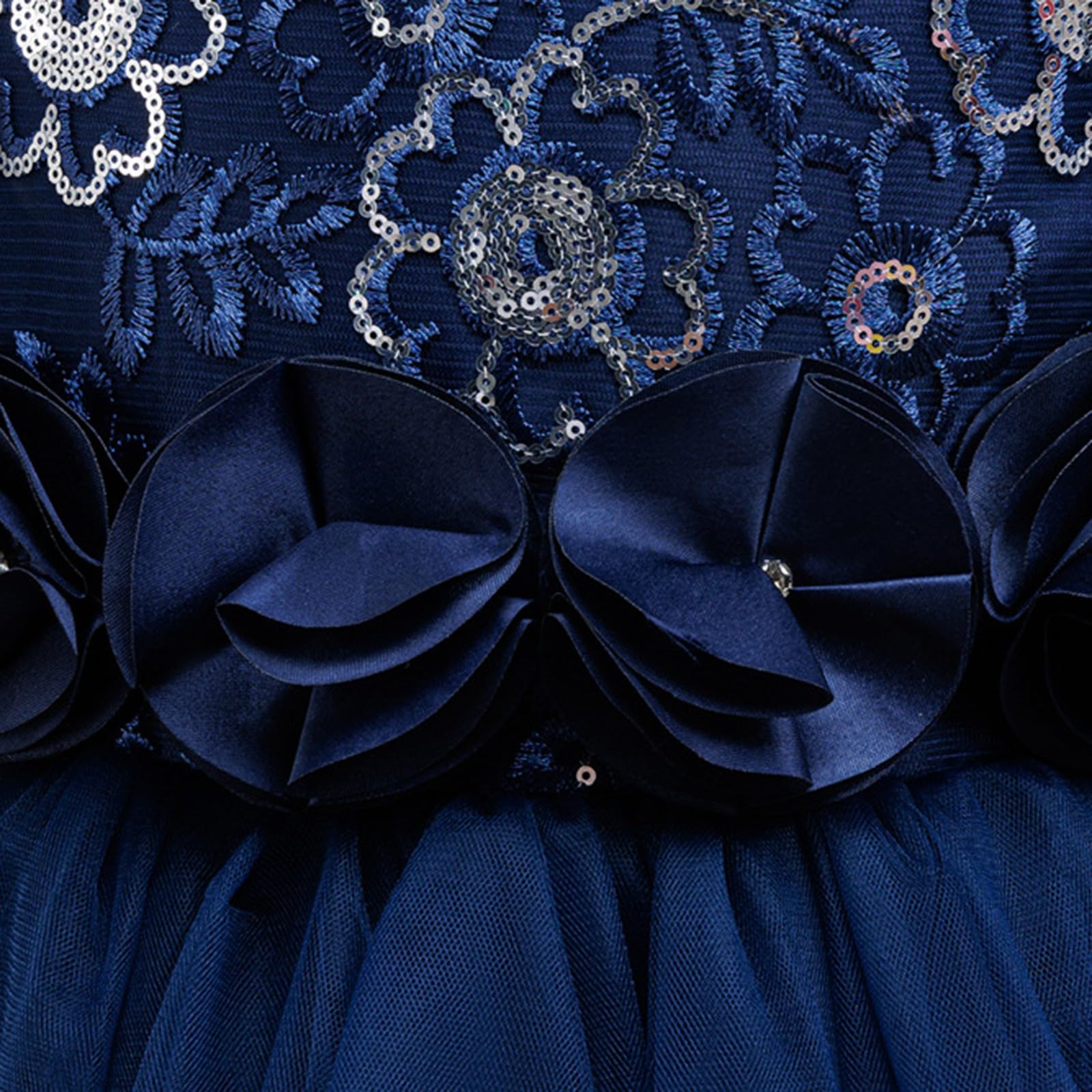 Prinzessinnenkleid aus Tüll für Mädchen, Blumenmädchen, Hochzeit, Brautjungfer, Festzug, Geburtstag, Party, Abend, Abschlussball, bodenlanges Kleid