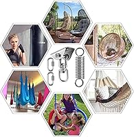 Vista 6 de Kit colgante de hamaca con resorte oscilante, ganchos de suspensión de capacidad de 1000 libras, perchas de columpio resistentes con rotación