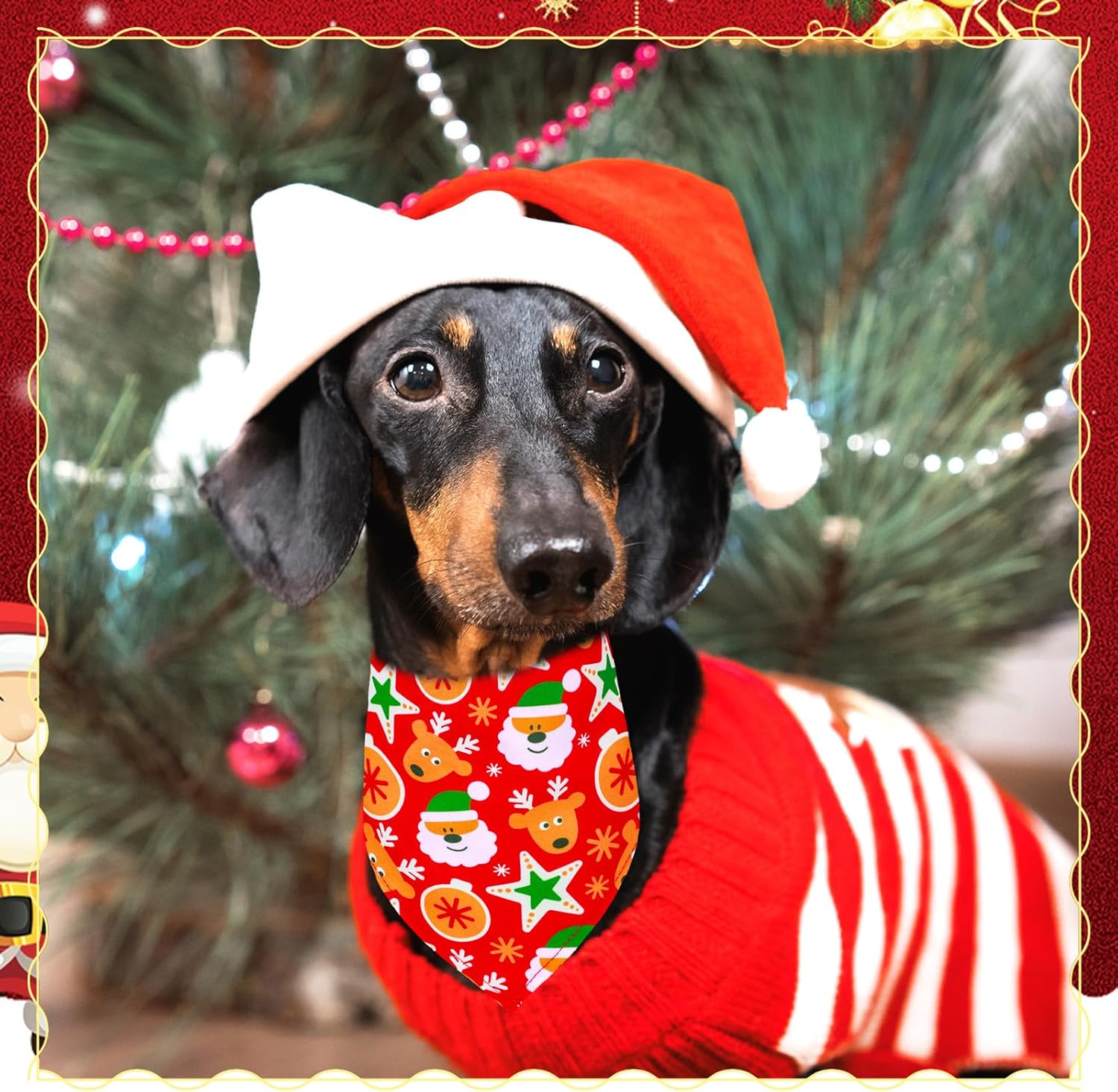 Newwiee 200 Pcs Christmas Dog Bandanas Bulk Adjustable Triangle Bibs Scarf Christmas Bat Skull Ghost Pet Holiday Xms Scarf Accessories for Dog Cat (Large)