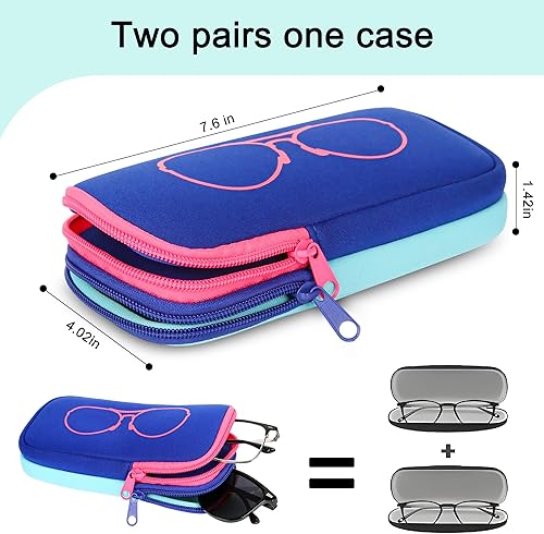 Vista 2 de KKP by MYTAGALONGS - Funda doble para lentes de sol, fundas para iPhone con 2 compartimentos