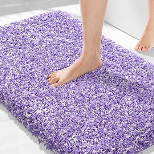 Miniatura 15 de Yimobra Alfombras de baño para baño, 32 x 20 pulgadas, ultra suaves y absorbentes de agua, alfombras de ducha de felpa antideslizantes, tapetes Gris