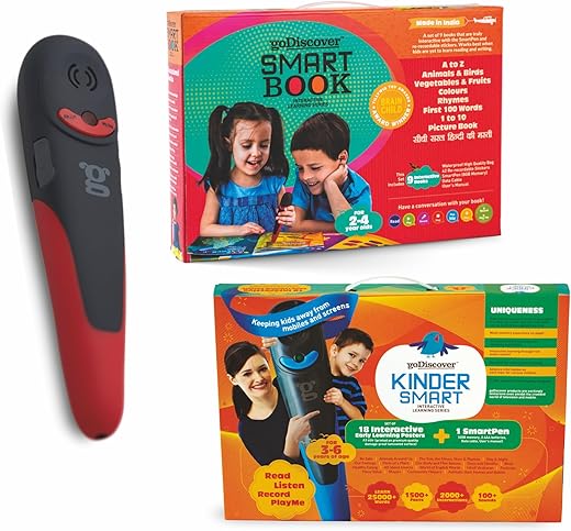 Godiscover Smart Book + Kinder Smart with Talking Pen, Age 2 to 6 Years | Kids Learning Toys