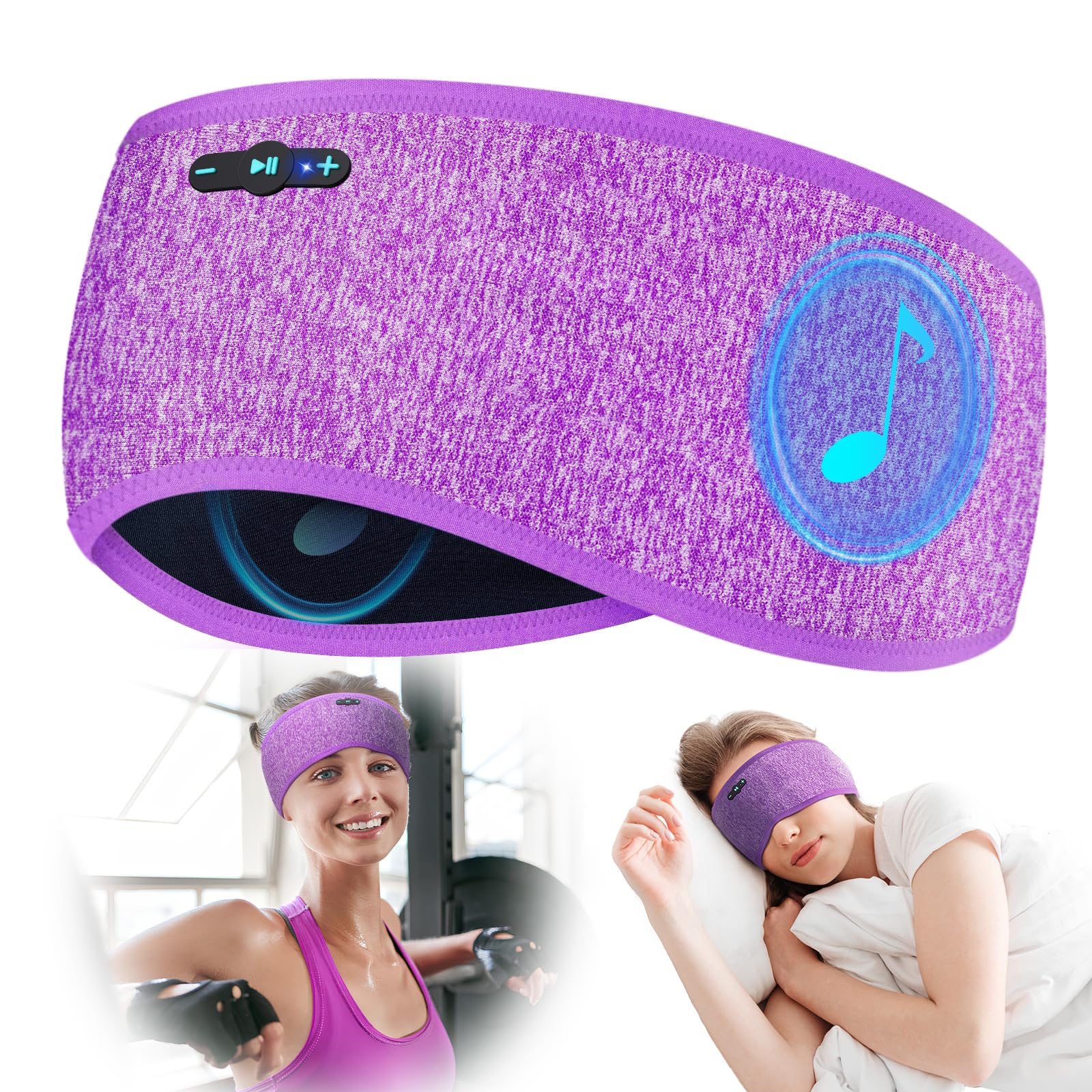 Sleep Headphones Bluetooth 6 0 Headband 20Hr Headband Headphones with HD Stereo Speakers Sports Wireless Earphones for Side