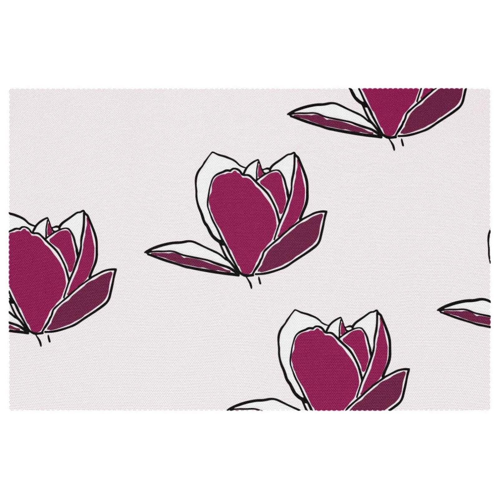 Set de table Magnolia violet lot de 6 lavables pour une table à manger élégante et fleurie