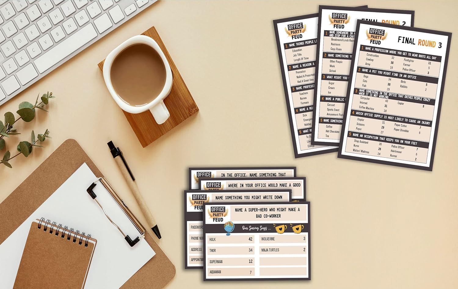 Office Friendly Feud Quiz, Family Feud Quiz, Office Party Games, Team Building Games, Feud Trivia Quiz