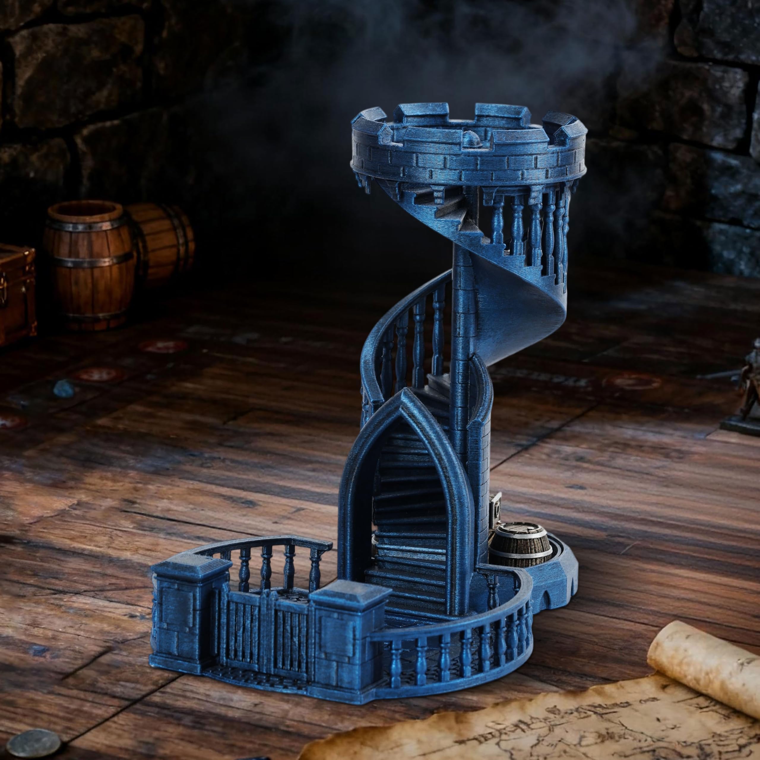 AUSPDICE Dice Rolling Tower and Tray, Spiral Staircase Dice Roller for DND