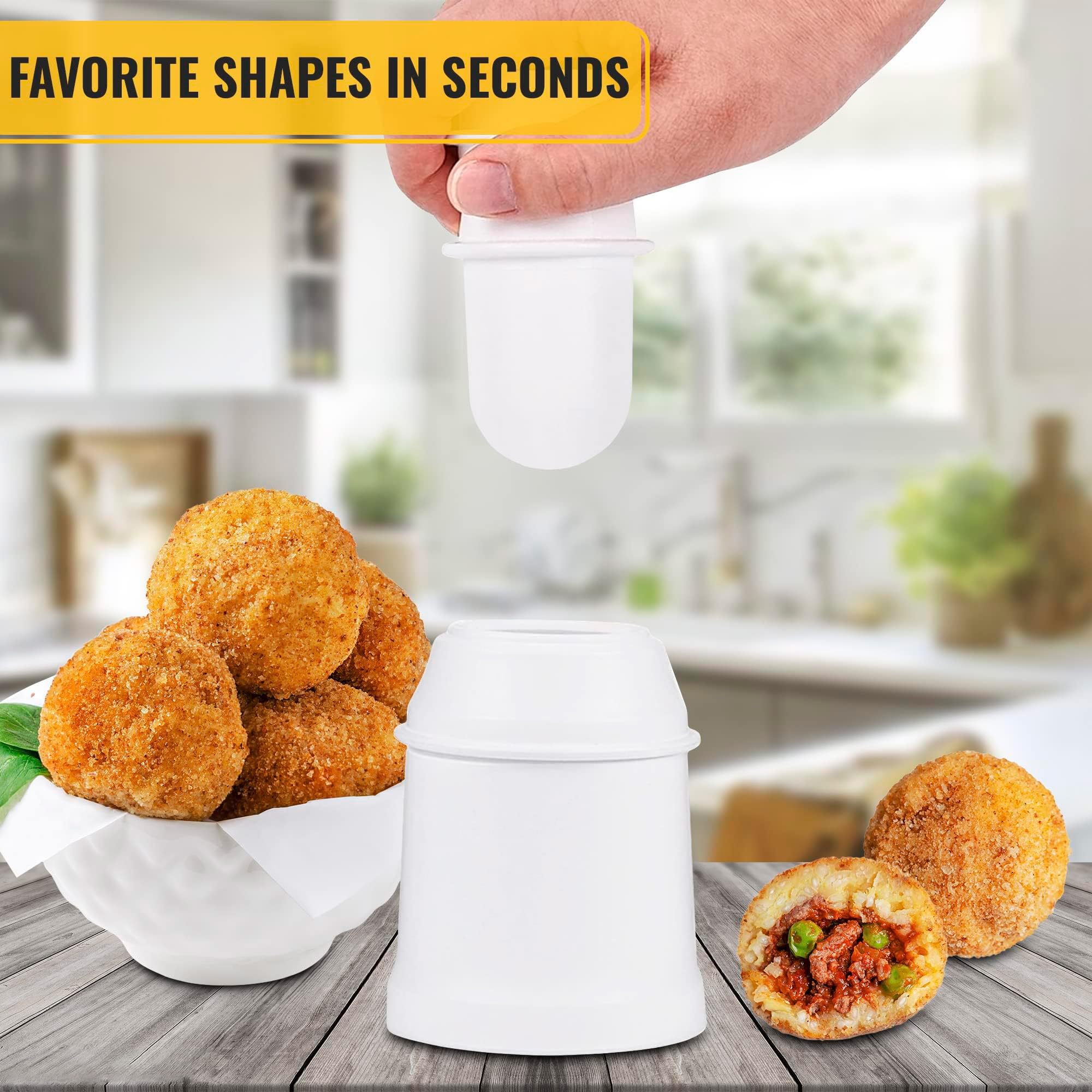 2 formy do robienia kulek mięsnych, arancini i klopsików, pojemność 80-160 g, forma do kulek ryżowych i klopsików, krokietów ziemniaczanych, Arancinotto