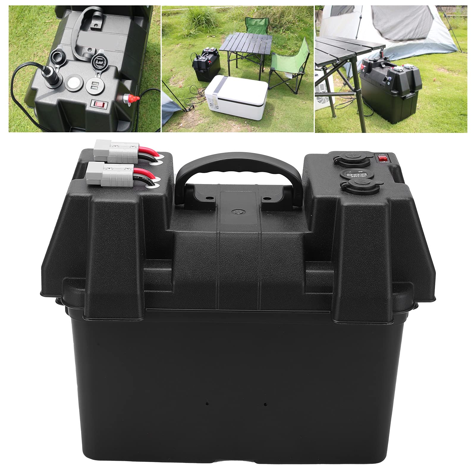 TARSHYRY Marine Battery Box, Inteligentne Pudełko Baterii Baterii Marine z Akcesoriami ABS dla Samochodu RV Jacht Ship 12V