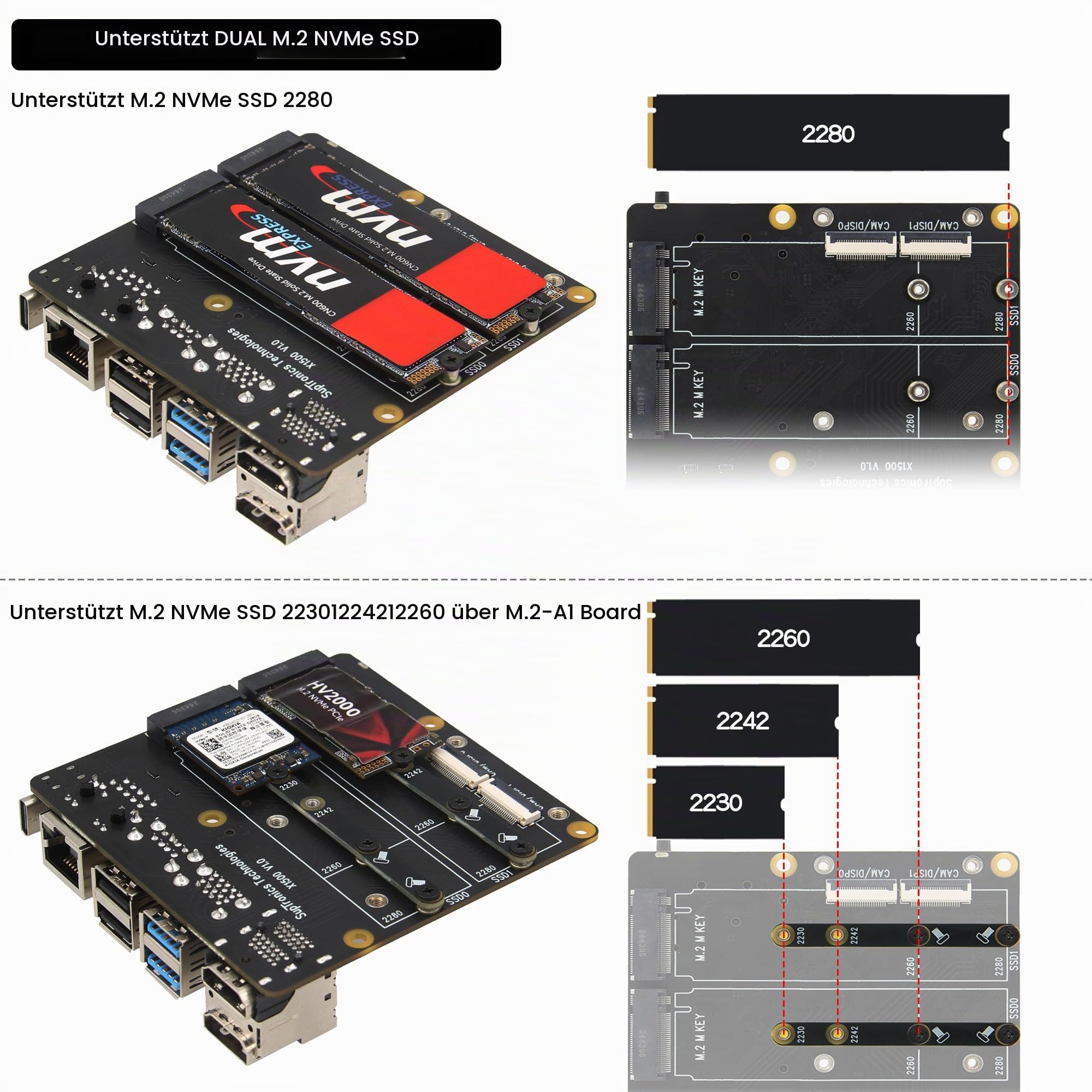 Geekworm X1500 CM5 IO Carrier Board for Raspberry Pi Compute Module 5