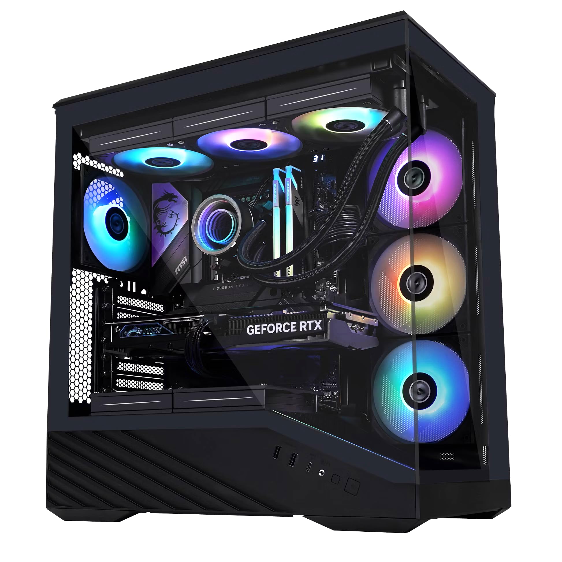 TWELF Pathfinder V100 Gaming PC – Ryzen 7 7800X3D, RX 9070XT 16GB, 32GB DDR5, 2TB NVMe SSD, 360mm Liquid Cooling, WiFi 7, Windows 11 Pro | Ready to