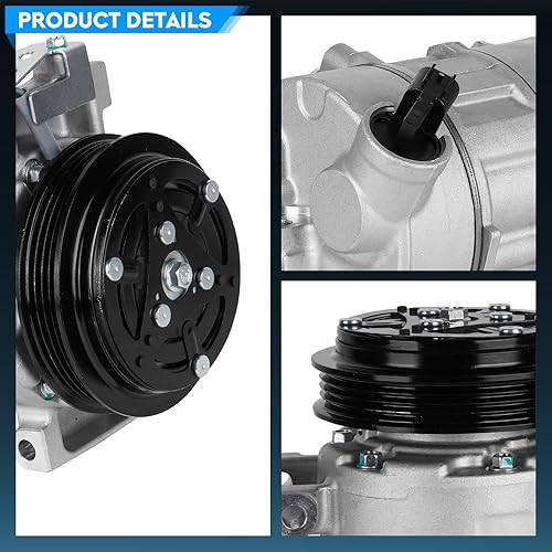 Miniatura 5 de TadaMark Compresor de aire acondicionado de CA con embrague para Ford Mustang 2.3L 2015-2024, reemplazo para CO-11482C, 168310, FR3Z19703A,