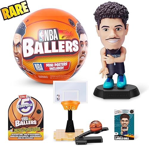 Miniatura 3 de 5 Surprise ZURU - Figura de cápsula misteriosa de juguete de la NBA Ballers Series 1 (paquete de 2) para niños, adolescentes, adultos, jugadores