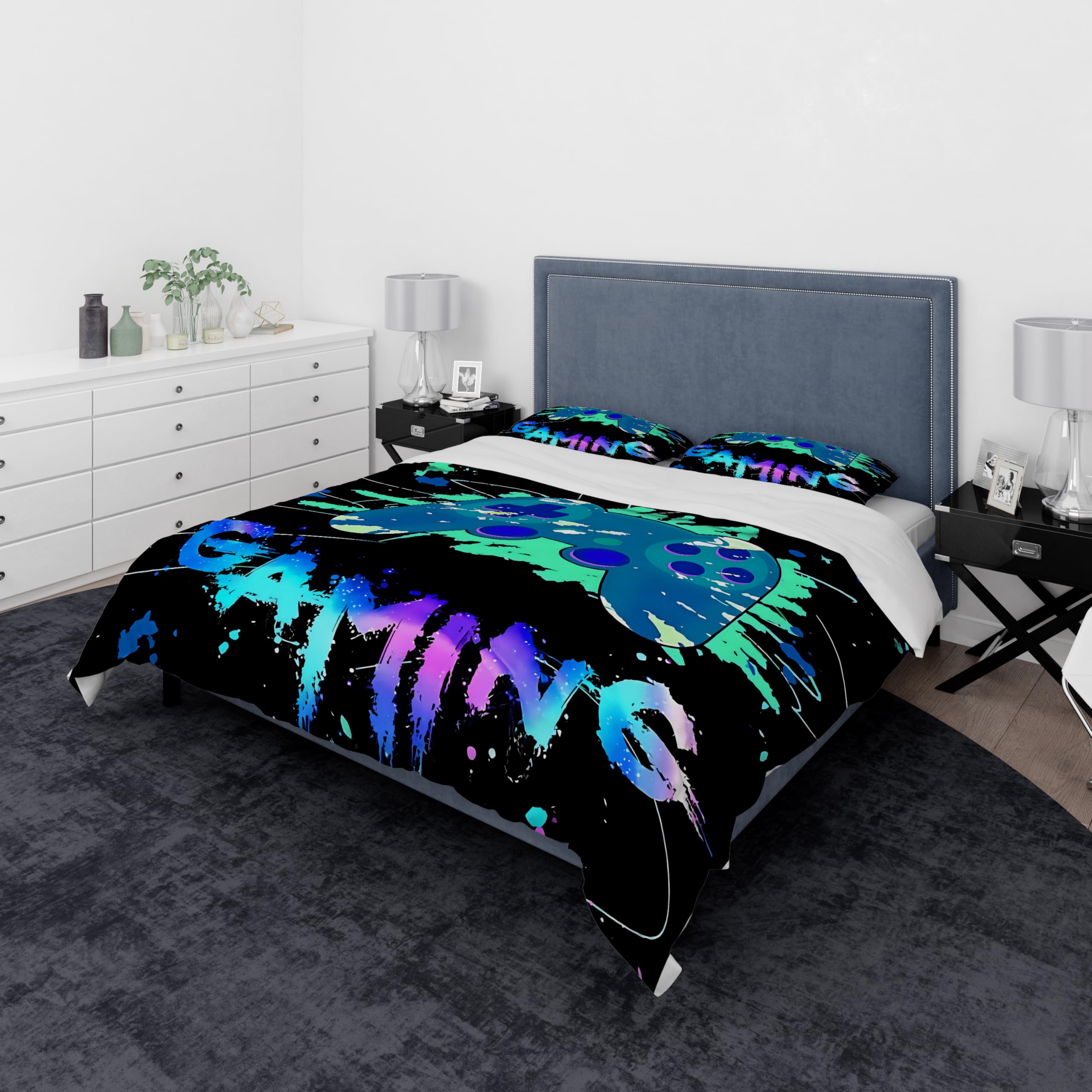 SHUAIG Children's Gamepad Bed Linen Set, Boys' Gamepad Bedding Set, 3D Effect Gamepad Print - Image 2
