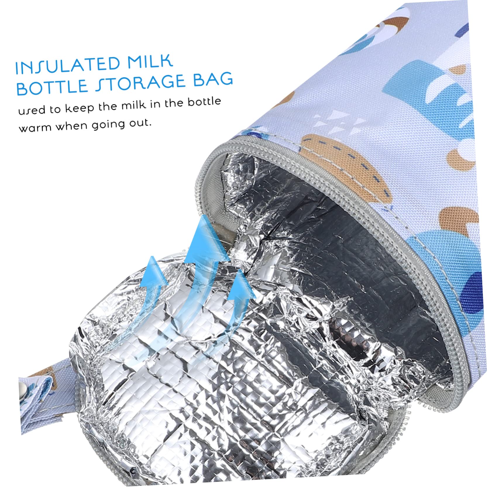 Kisangel 2 Series Bolsa Térmica Portátil Bolsas Aisladas Cálido Cubierta Térmica Bolsas De Botellas Aisladas Bolso De Mano con Botella De Leche Algodón De Capa Intermedia 2 Piezas*2