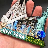Vista 4 de Imán de madera para nevera de Estados Unidos, Nueva York, imanes 3D, recuerdos coleccionables de viaje, decoraciones hechas a mano, 2