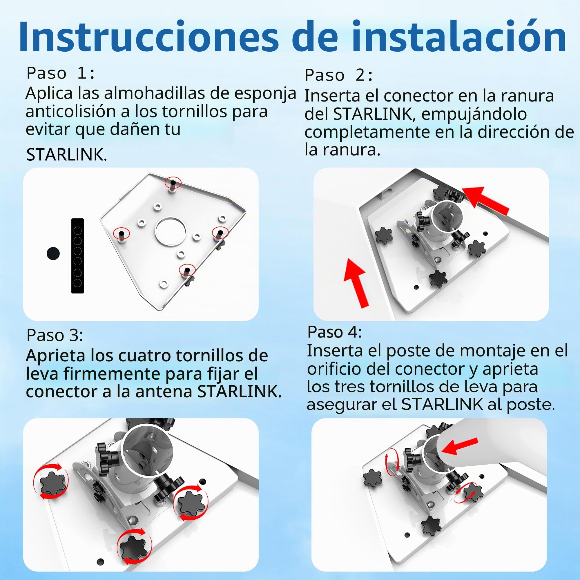 Adaptador De Tubo Starlink Gen 3, Starlink Pole Mount Adapter Kit, Prubovi Starlink Mounting Bracket Kit Compatible with Starlink V3 Standard Boards and Starlink Third Generation (V3) Receivers