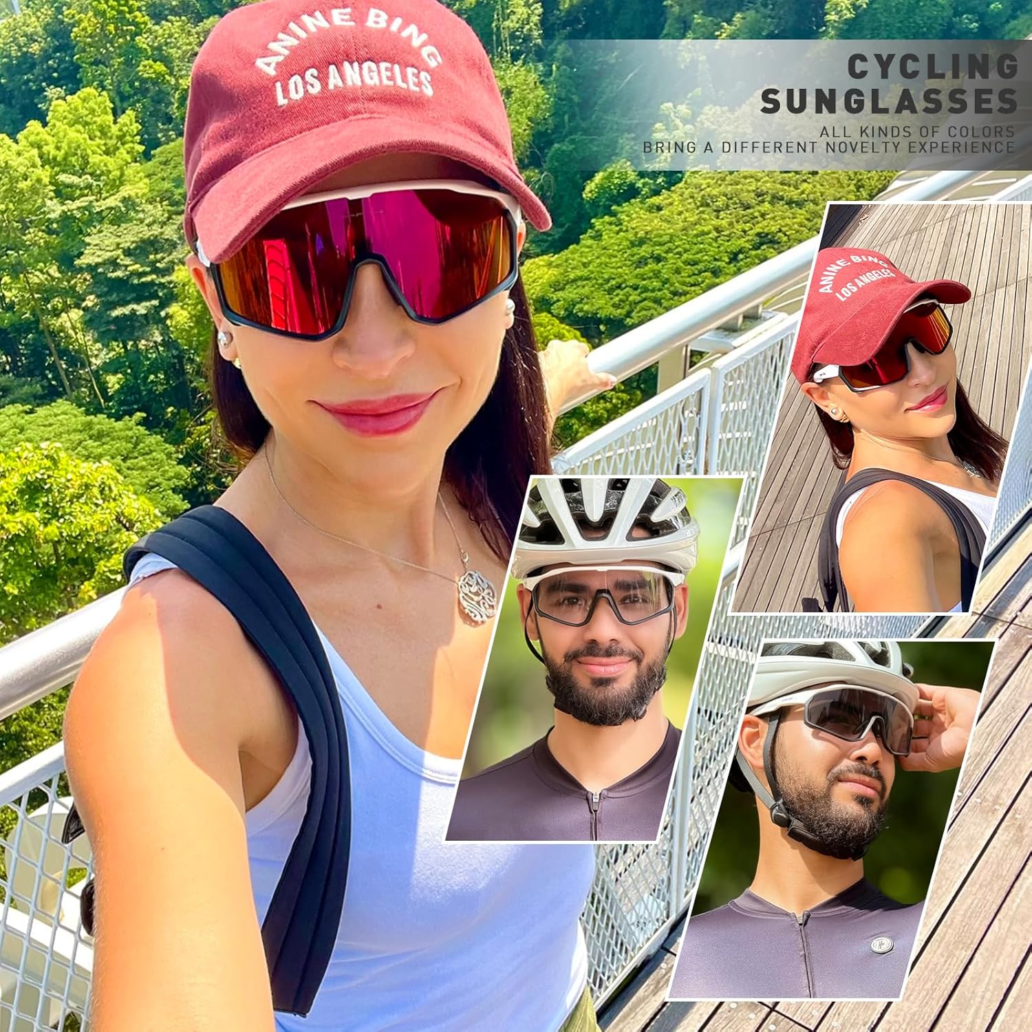 KAPVOE Polarized Cycling Glasses Men Women Mountain Bike Glasses MTB Riding TR90 Sport Sunglasses Running Bicycle K93