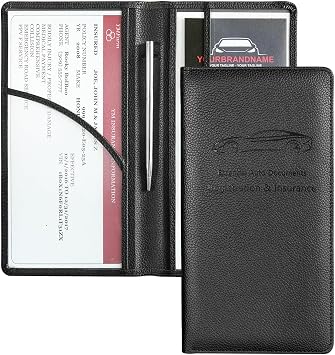 Yarnic Car Registration and Insurance Holder, Car Document Holder Black