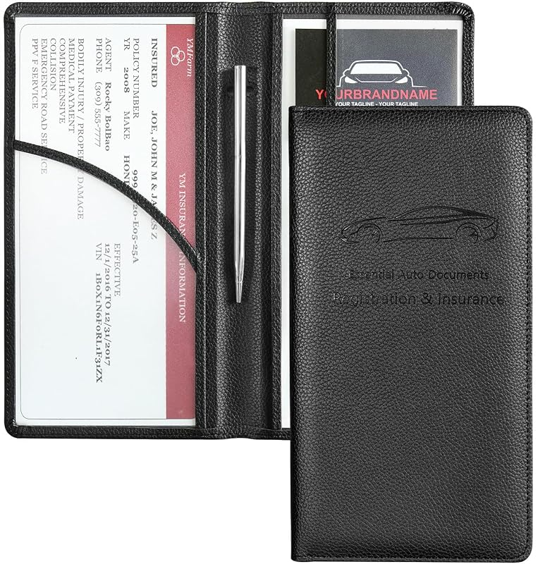 Porta-Documentos Automotivo Yarnic para Documentos do Veículo e Seguro, Preto