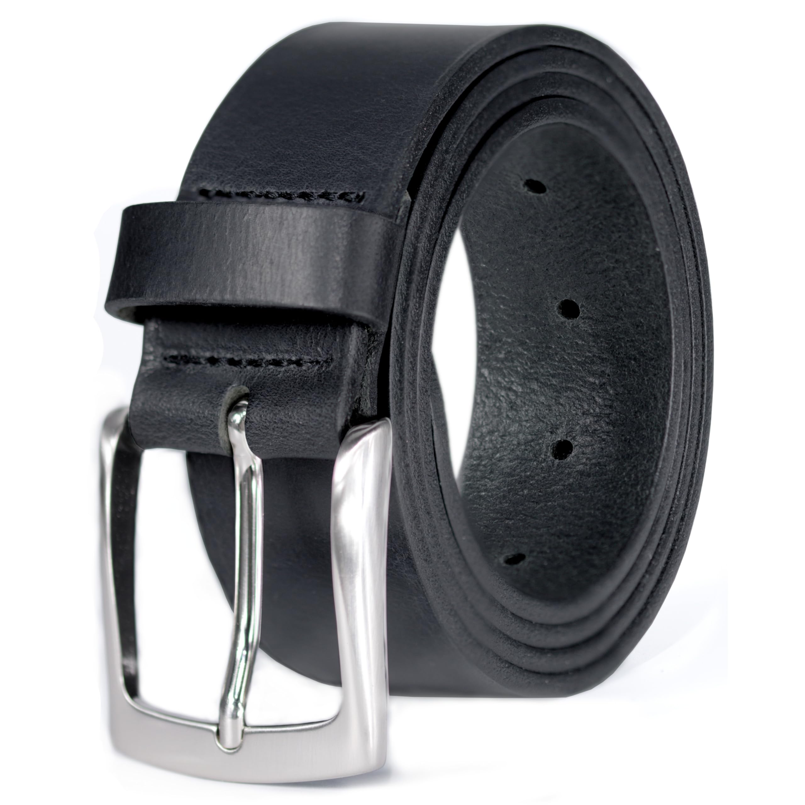 Ledergürtel Herren - Vollledergürtel aus Büffelleder- MADE IN GERMANY - Männer Gürtel, - Jeans-Gürtel, schwarz, Gürtel Herren 40 mm breit (Schwarz, Bundweite 120cm = Gesamtlänge 135cm)