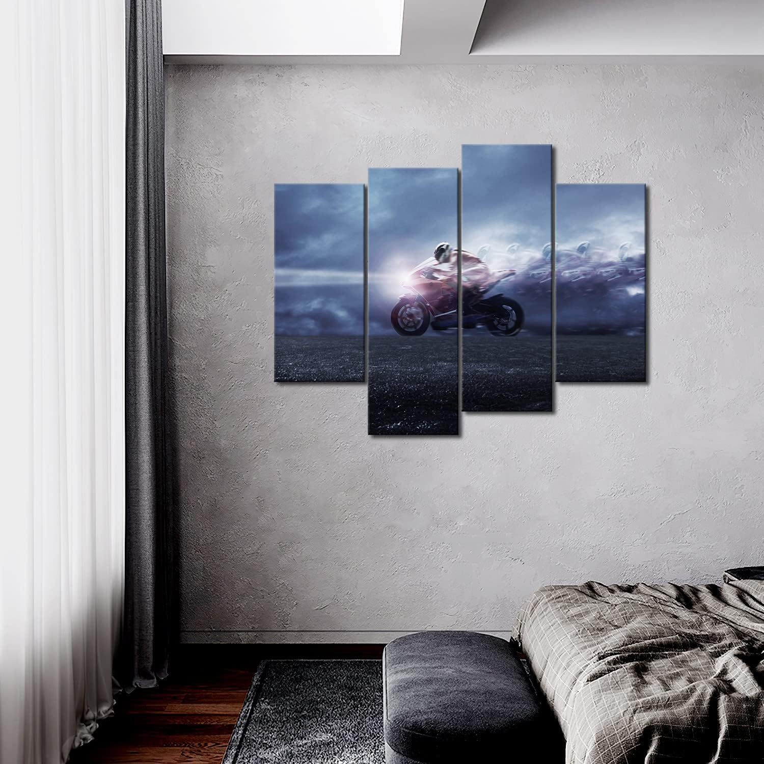 Blue Man Ride A Motorcycle Wall Art Painting Pictures Print On Canvas Car The Picture for Home Modern Decoration