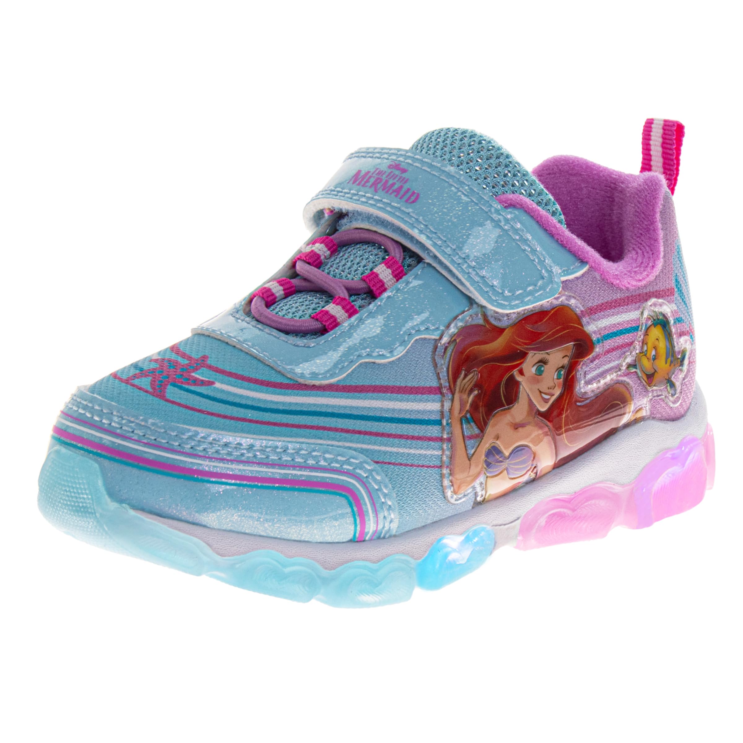 Girls Character Shoes Light Up Shoes LED Athletic Shoes for Girls Disney Princess Moana Little Mermaid Stitch Minnie Frozen Paw Patrol (Sizes: 5-10