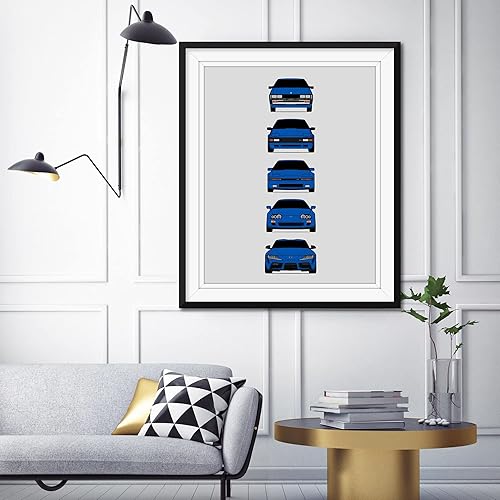 Vista 33 de Handmade Poster compatible with Toyota Supra Generations and Print of Toyota Supra - White, 8x10" Satin Print (Unframed) - Gift for Car Enthusiast