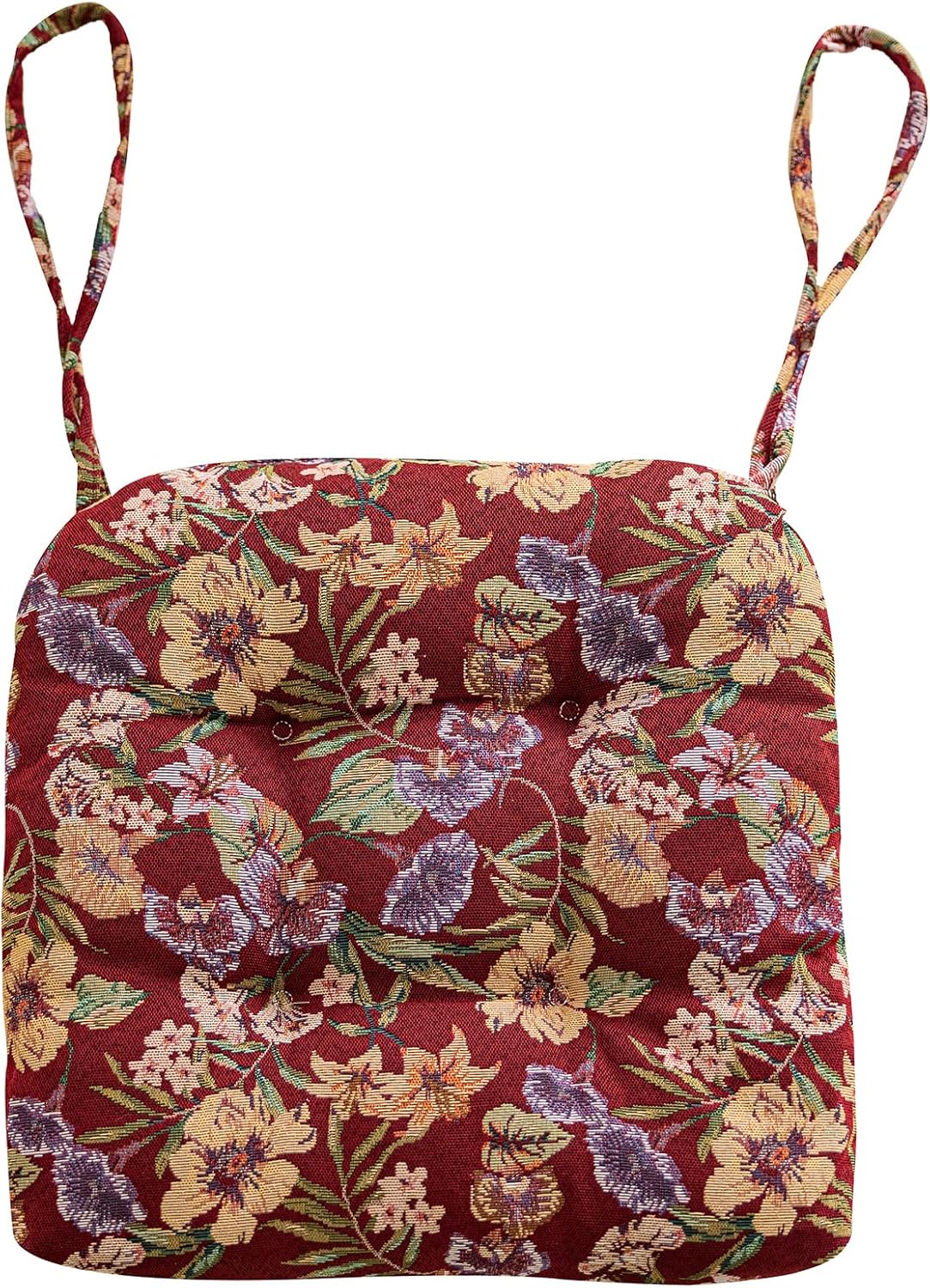 vctops Vintage Floral Print Spring Chair Cushions with Ties