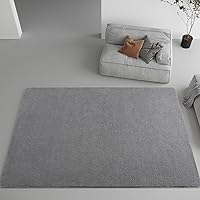 Vista 3 de DweIke Alfombras modernas para sala de estar, dormitorio, alfombra gris gruesa de espuma viscoelástica de 4 x 6 pies, alfombra súper suave
