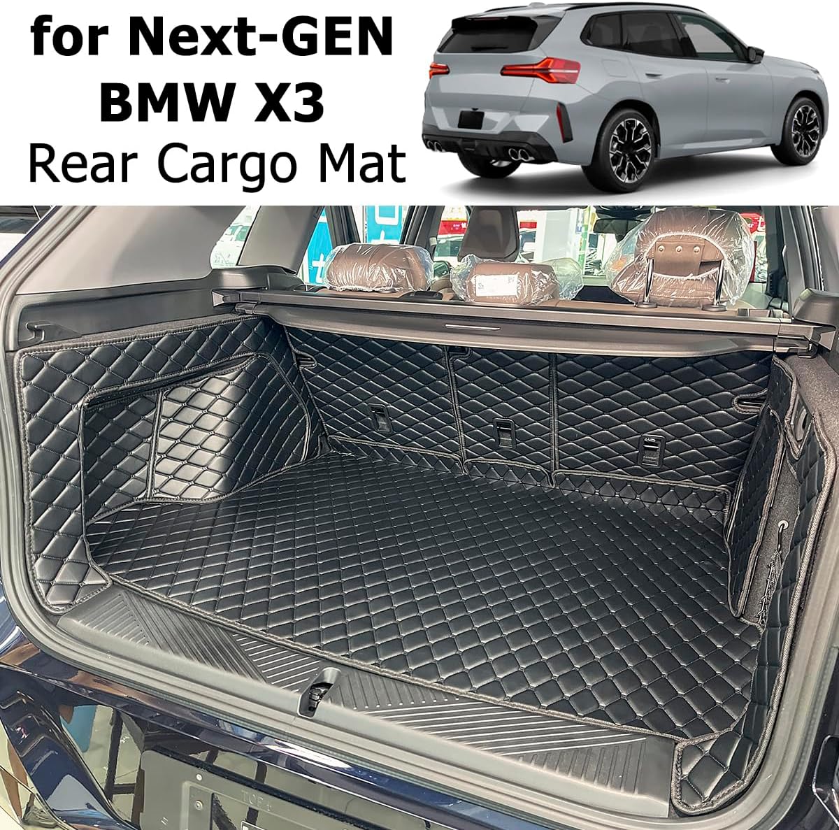 Cargo Mat Compatible with 2025-2026 BMW X3 Trunk Mat (and Rear Left and Right Side Panels) Cargo Liners for X3 - Image 5