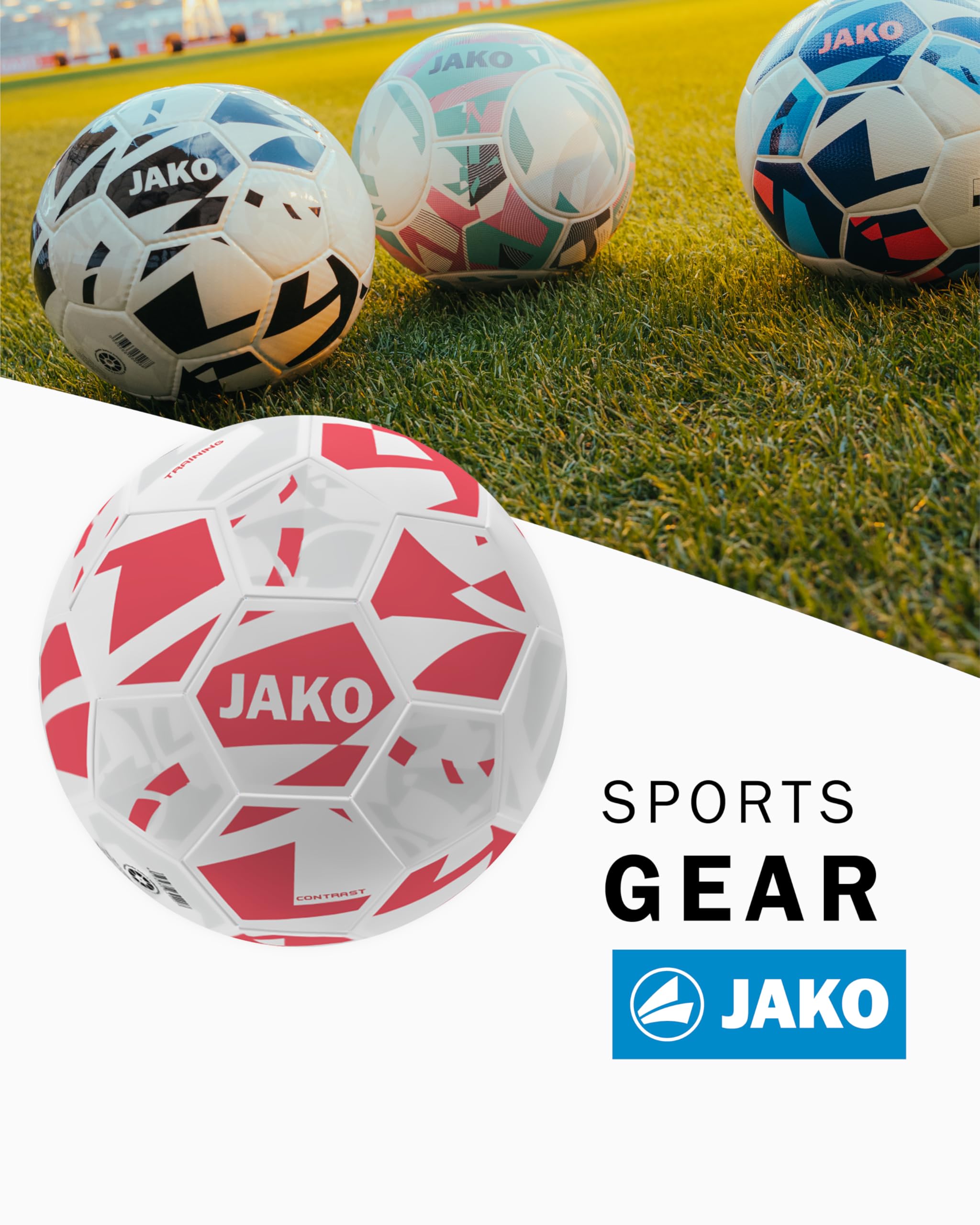 JAKO Trainingsball Contrast, weiß/Coral, 4