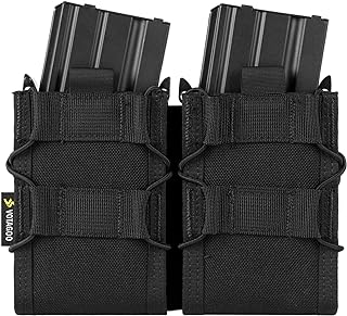 Molle Mag Pouch 5.56mm Single/Dual Adjustable Mag Pouch, Open-Top Universal Mag Pouch for AR M4 M14 M16 Magazine, Compatible with Various Tactical Vest - VOTAGOO GEAR