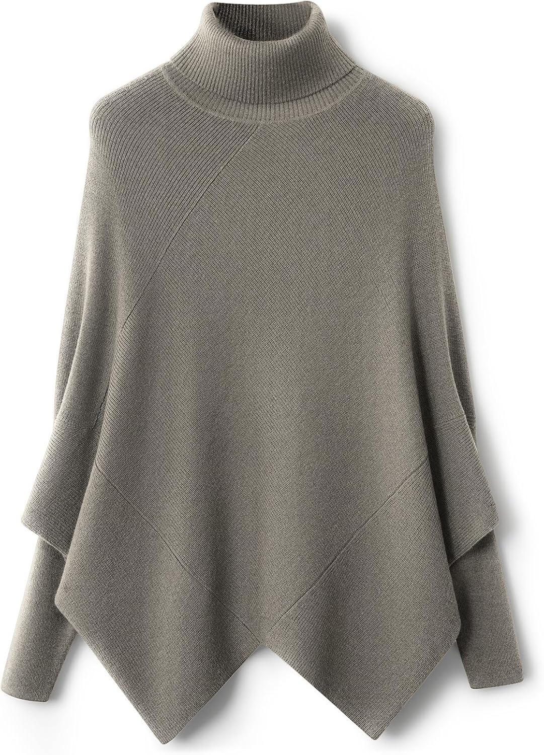 Ciovkis Women's Merino Wool Oversized Sweater 2025 Fall Winter Trendy Turtleneck Batwing Sleeve Knit Pullover Sweater