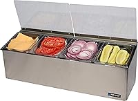 Vista 5 de San Jamar Ez-Chill Centro de preparación de alimentos autoservicio con tapa con bisagras para bares, restaurantes y cocinas, acero inoxidable